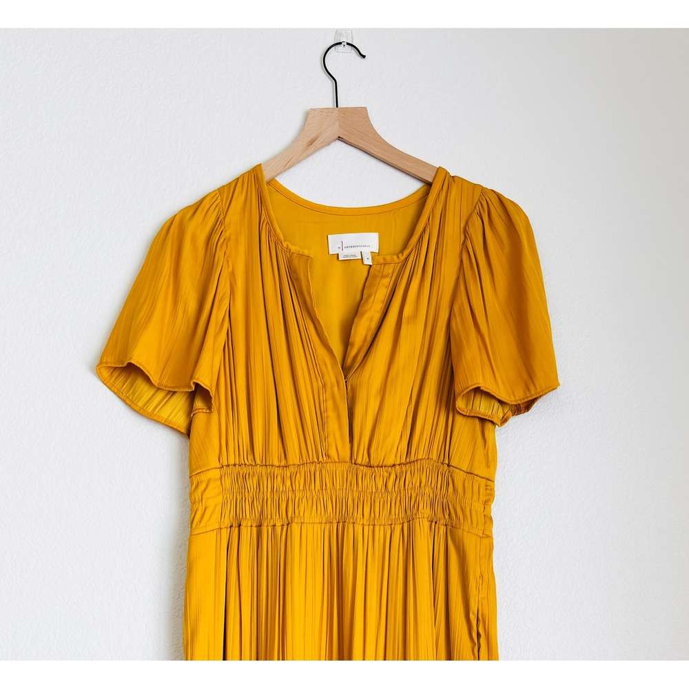 Anthropologie Somerset Maxi Dress — Mango — Size M — Silky Satin Feel - Picture 6 of 16